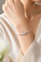 Silver Color Zircon Stone Brass Swan Model Elevator Bracelet - 2