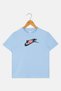 Kids Boy Sportswear Fit Short Sleeve Brand Logo Outdoor T-Shirt, Blue - 2