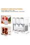Commercial Beverage Dispenser with 3X18L Dual Tank Iced Tea Machine - Stainless Steel Design, 512W Power, Perfect for Restaurants, Hotels, Parties, and Events - 6