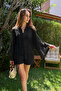 Button Detailed Drawstring Transparent Tencel Chinese Shirt - 4
