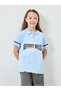 Girls Ribbed Printed Polo T-Shirt and Joggers Set - 2