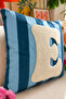 Punch Embroidered Cushion Cover - 43*43 cm - Blue Letter E - Pnk001 - 2
