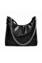 Just Polo Original Women's Loose Soft Leather Chain Accessory 3 Pieces with Strap Options Black