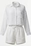 Women's Muslin Shirt and Muslin Shorts Set 100% Cotton Comfortable Breathable Fabric Casual Style Urban Model - 2
