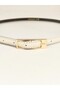 Elegantly Designed Thin 1 cm Women's Belt with Minimal Buckle, Compatible with Trousers, Jackets, Dresses, and Shirts - 3