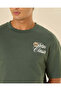 Men Dark Green Terry Drop Shoulder Printed T-Shirt - 4