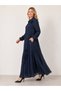 90% Silk 10% Viscose Full Length Dress with Floral Embroidery Detail, 140 cm Length - 3