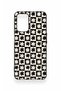 Oppo A54 Compatible Flower Motif Checkered Pattern Silicone Case - 2