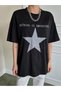 Women's Black Nothing Imposible Printed Oversize T-Shirt - 3