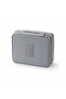 حقيبة تنظيم مستحضرات التجميل رمادي متعددة الجيوب بمقبض حمل – منظم مكياج عملي وخامة متينة سهلة التنظيف