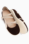 Mary Genuine Leather Brown Suede Cross Elastic Band Women's Ballerinas - 5