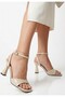 Porja Beige Leather Heeled Arched Shoes - 3