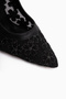 Camelia Black Embroidered Women's Heeled Shoes - 4