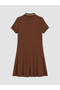 Quality Pieces from Çelebi Store Devrik Roba Collar Pleated Girls' Dress - 8