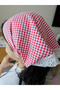 Gingham Lace Embroidered Scarf Triangle Bandana Hair Band - Large Size Summer Waist Bandana Shawl Scarf - 2