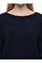 Navy Blue Boat Neck Women's Knit Sweater - 3