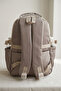 Water Resistant Satin Fabric Horizontal Column Detailed Unisex Multi-Compartment Middle School, High School School Backpack Travel Bag - 5