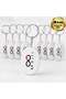 10 Pieces of 5X3.5 cm Double-Sided Printed White Metal Oval Keychains with Your Logo