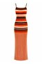 Orange Strappy Slim Knit Dress - 1629