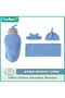 3 PCS Baby Swaddle Blanket, Newborn Swaddling Wrap + Headband + Hat Set Infant Receiving Blankets Sleepsack for Boys and Girls 100% Breathable Cotton