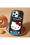 Redmi 12 Compatible Case Camera Protector Black Silicone Couple Phone Case with Kitty Pattern - 2
