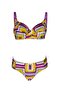 4627 Yellow Purple Underwire Gathering Bikini Set - 3