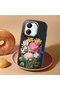 Redmi 13C Compatible Case Camera Protector Black Silicone Couple Phone Case with Floral Pattern - 2