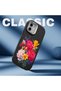 iPhone 14 Pro Max Compatible Case with Camera Protection Black Silicone Couple Phone Case with Floral Pattern - 5
