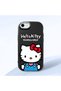 iPhone 7 Compatible Case with Camera Protector Black Silicone Couple Phone Case with Kitty Pattern