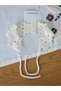 White Floral Motif Half-Style Bohemian Women's Hand-Knitted Hair Bandana - Summer Hollow Knitted Hair Band - 2