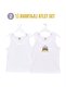 H&C 2-Pack Boys' Printed Unprinted 100% Cotton Thick Strap Undershirt White Soft Textured (1-14 Years)