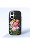 Vivo X200 Fe Compatible Case Camera Protector Black Silicone Couple Phone Case with Floral Pattern
