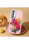 Samsung Galaxy A05S Compatible Case Camera Protector Pink Silicone Couple Phone Case with Floral Pattern - 2