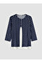 Original Oval Collar Patterned Blouse - 5