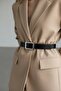Thin Rectangular Gold Buckle, Thin Women's Belt, Pants Belt, Jacket Belt, Dress Belt - Width: 2 Cm, Buckle Length: 6 cm