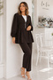 V-Neck Balloon Sleeve Suit S0077 Brown - 3