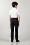 Unisex Kids School Elastic Waist Pipe Leg Fabric Trousers - 3