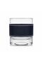Navy Blue Genuine Leather Covered Whiskey Glass Set 210 Cc Crystal Glass, 6 Granite Marble Stones - 3