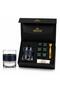 Navy Blue Genuine Leather Covered Whiskey Glass Set 210 Cc Crystal Glass, 6 Granite Marble Stones