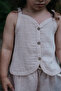 Striped Muslin Girls' Top and Bottom Set - 3