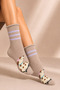 Women's Cotton Elasticless Socks with Patterned Design, Multi-Colored, Pack of 4 - 3