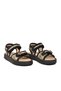 Black Velcro Tweed Platform Sole Orthopedic Daily Girls' Sandals 26A20 - 2