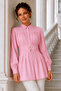 Wide Belted Shirt S0134 Pink - 2