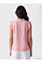 Pink Ruffled Collar Tulle Blouse - 4