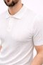 Men's Summer Knitwear T-Shirt Short Sleeve Polo Collar Buttoned T-Shirt - White