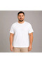 Men's Oversized Big Size Basic T-Shirt Crew Neck Comfortable Fit T-Shirt - White - 2