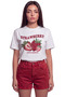 Women's Strawberry Active Lifestyle Strawberry Printed Relaxed Fit T-Shirt White