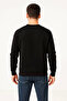 Men's Three Thread Plain Crew Neck Sweatshirt - Black - 3