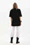 Unisex crew neck 20/1 plain oversize t-shirt - black - 4