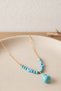 Natural Real Turquoise Stone Evil Eye Beaded Women's Necklace, Non-Tarnish Stainless Steel 45 cm - 3